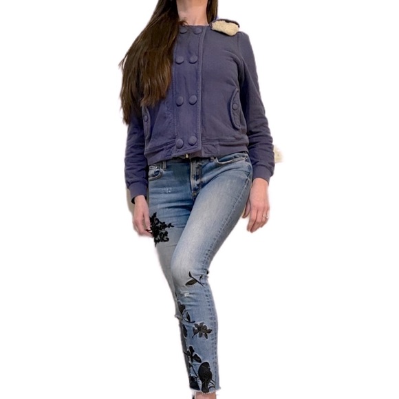 Anthropologie Allihop hoodie jacket blue medium - Picture 5 of 16